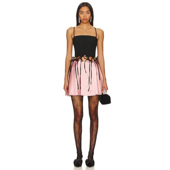 ZEMETA Meant To Be Together Dress in Pink Large New Womens Satin Corset Mini - Picture 1 of 13
